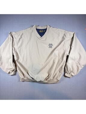 Vintage Cadillac Tour Collection Mens‎ M Beige Pullover Windbreaker USA